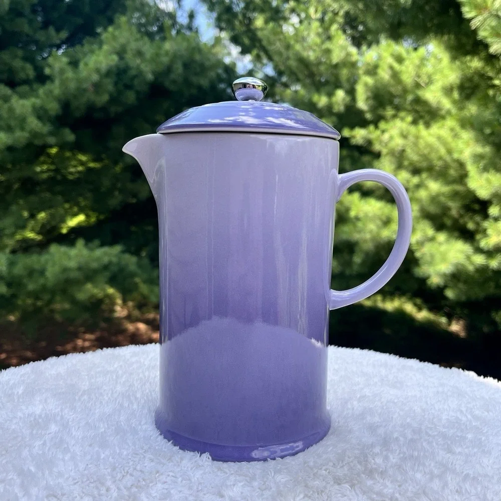 Le Creuset French Press Bluebell Purple Coffee Pot 34oz Provence Retired Color